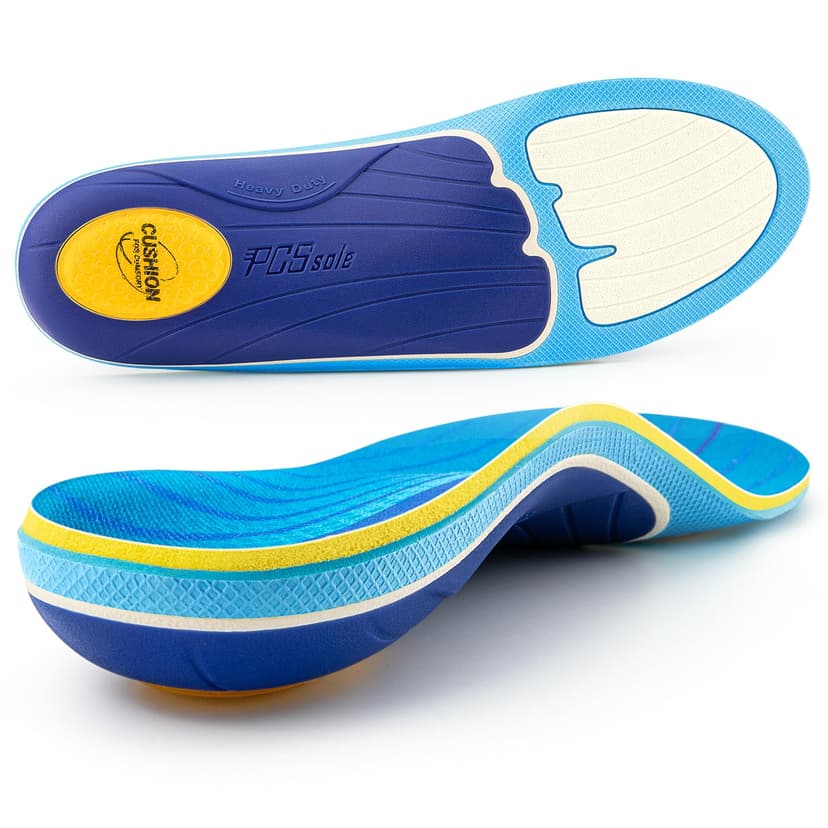 PCSsole Plantar Fasciitis Insoles Men Women- 220+lbs Heavy Duty High Arch Support Inserts with Comfort Cushion Orthotic Pain Relief Insoles for Flat Feet - Arch Pain - Heel Pain -Work Boot Shoe Insole