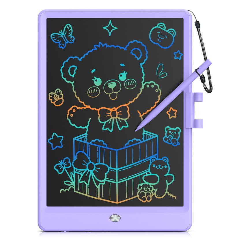 Bravokids 10 Inch LCD Writing Tablet for 3-8 Year Olds - Electronic Drawing Pad and Doodle Board as Educational Birthday Gifts for Girls and Boys (Purple)