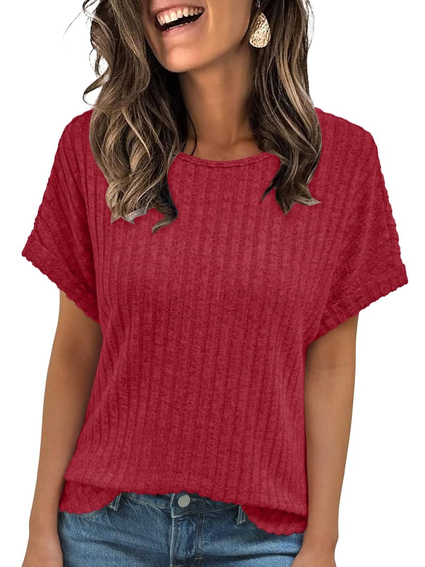 AUTOMET Women Summer Tops 2026 Spring Sweaters Dressy Casual Short Sleeve Shirts Business Blouses