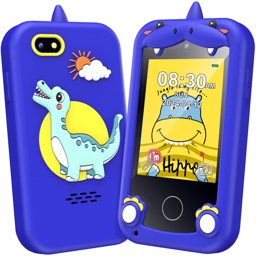 Kids Phone for Boys, Toys for 3-10 Year Old Boys Christmas Birthday Gifts | Touchscreen Toys Smartphone, Portable Learning Toys, Kids Play Cell Phones with Dual Camera, Games, Music, 8GB Card