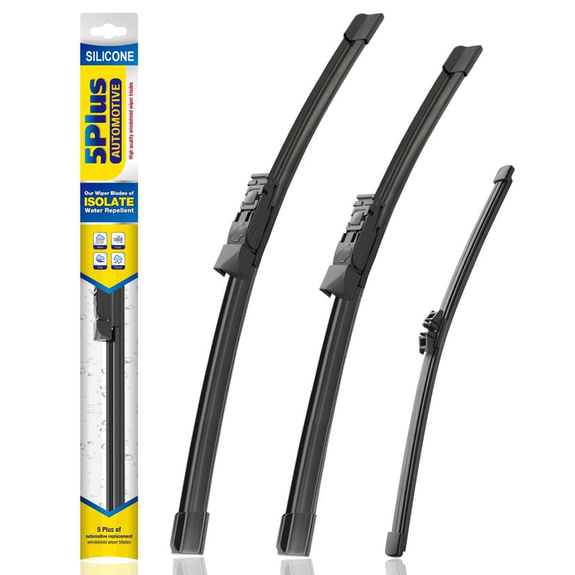 5 PLUS Silicone Windshield Wipers Fits BMW X3 2018-2024 (3 PACK) | 26"+20"+11",Long-Lasting Silicone Wiper Blades,All-Weather Durability,Streak-Free Wiping,Clear Visibility in Harsh Weather