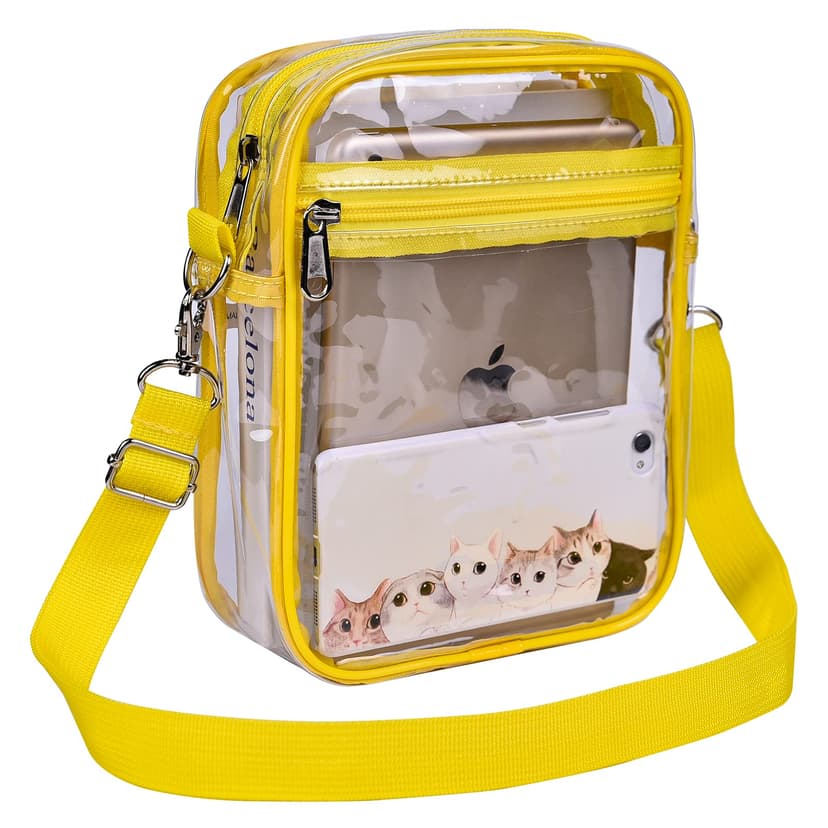 USPECLARE Clear Purse for Stadium Events Transparent Messenger Bag | Stadium Approved Clear Crossbody Bag with Adjustable Straps for Men and Women for Concerts, Game Days, Outdoor Events
