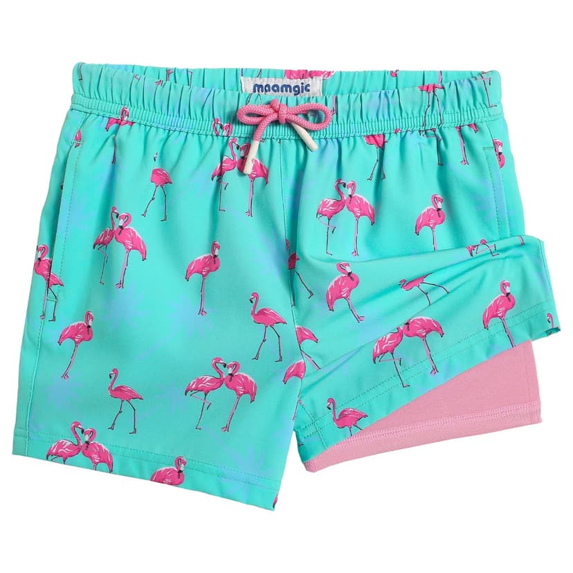 maamgic Boys Swim Trunks with Compression Liner Toddler Stretch Swim Shorts