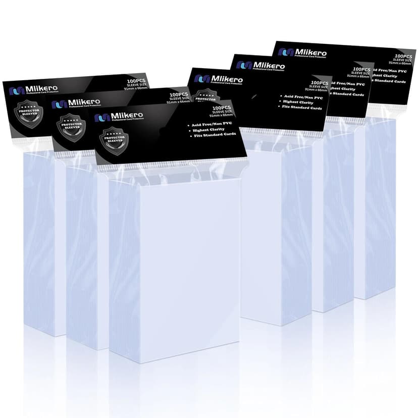 Mlikero 600 Count Card Sleeves, Clear Soft Trading Card Sleeves, Polypropylene (PP), Fit for MTG, TCG, Baseball, Football, Game Cards