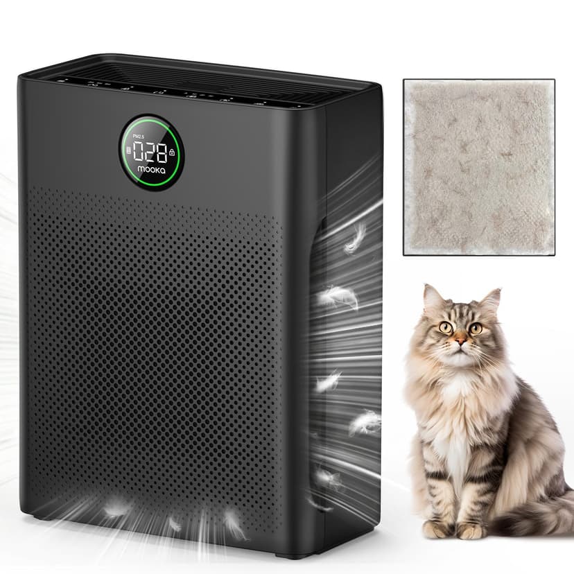 Air Purifiers for Home Large Room up to 2200sq.ft, MOOKA Air Purifier for Home Pets with Washable Filter, PM 2.5 Display Air Quality Sensor Air Cleaner for Bedroom, Dorm Room, Pets, Office PR1