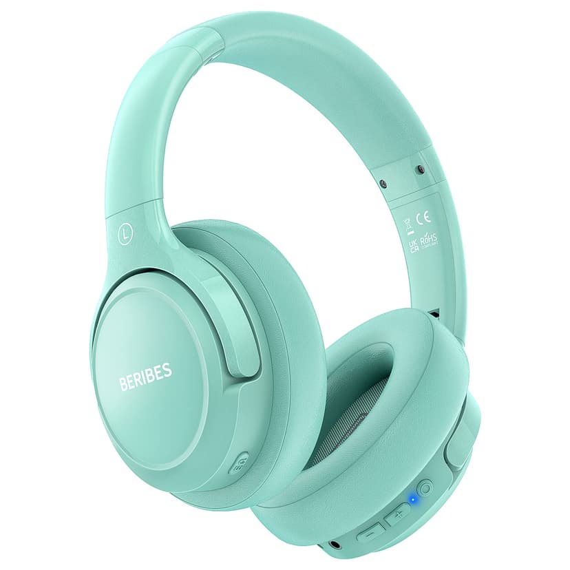 BERIBES Bluetooth Headphones Over Ear Wireless HiFi Stereo Headsets 65H 6EQ | Bluetooth 6.0,with Built-in HD Mic,Foldable Lightweight,Comfort Fit,Fast Charging,Deep Bass for Home Office Cellphone PC E