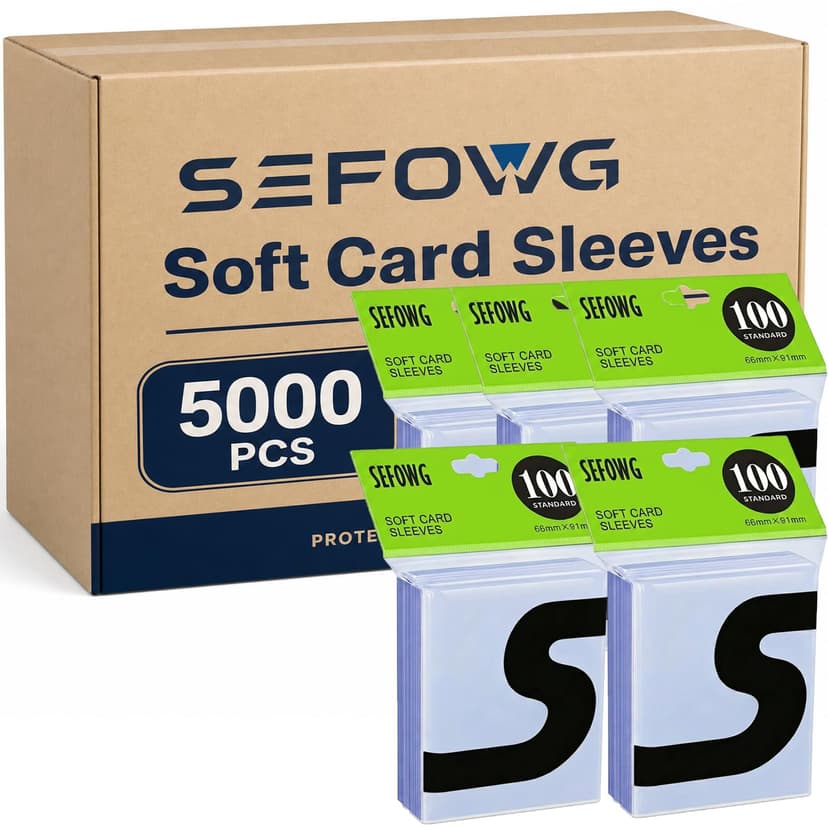 5000ct Clear Card Sleeves for Trading Cards, Baseball Sports Soft Sleeves, Ultra Soft Plastic Card Protector Sleeve for Football, MTG, PKM, Game, Standard Cards