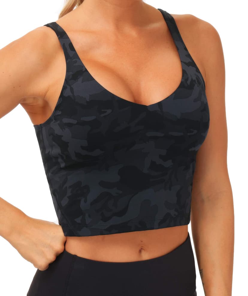 THE GYM PEOPLE Womens' Sports Bra Longline Wirefree Padded with Medium Support