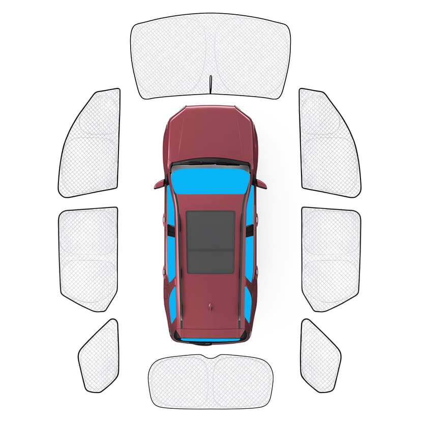 KMF 8pcs Thicken Sun Shades for Honda Pilot 2025 2026 Accessories, Full Car Window Covers for Windshield Side Rear, UV Block and Protect Privacy Blackout for Camping Outdoor