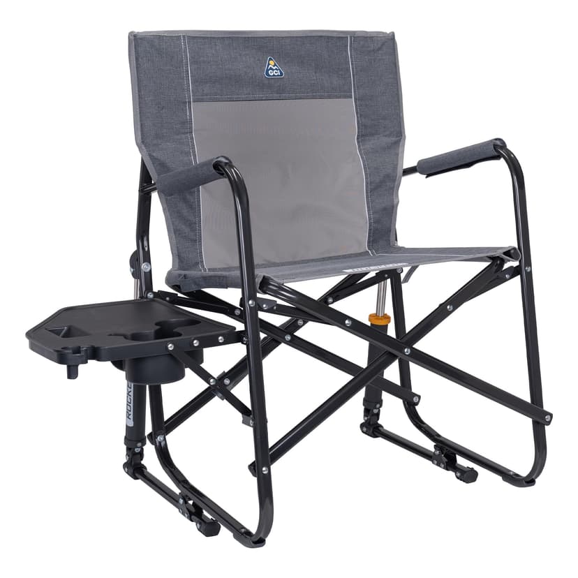 GCI Outdoor Freestyle Rocker Portable Folding Rocking Chair, Outdoor Camping Chair with Side Table