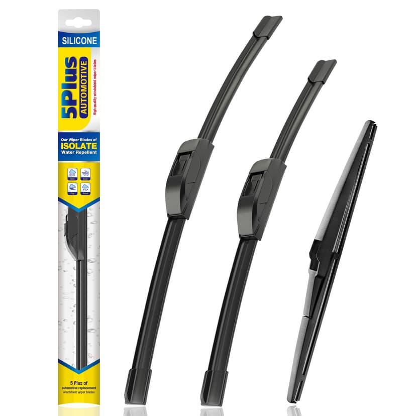 5 PLUS® Silicone Windshield Wipers Replacement for 2019-2024 Toyota RAV4/ 2006-2015 Mazda 5 Wiper Blades(Set of 3), Windshield Wiper Blades For My Car-26"/16"/12"