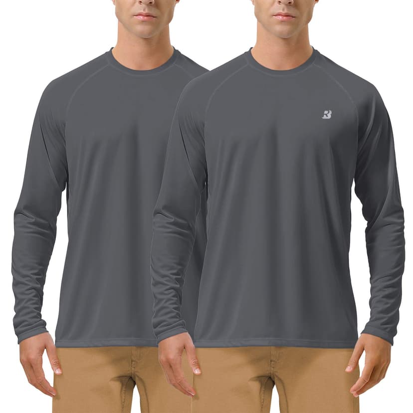 Roadbox Mens UPF 50+ UV Sun Protection Shirts Outdoor Long Sleeve SPF Rash Guard for Fishing Hiking Swimming Running