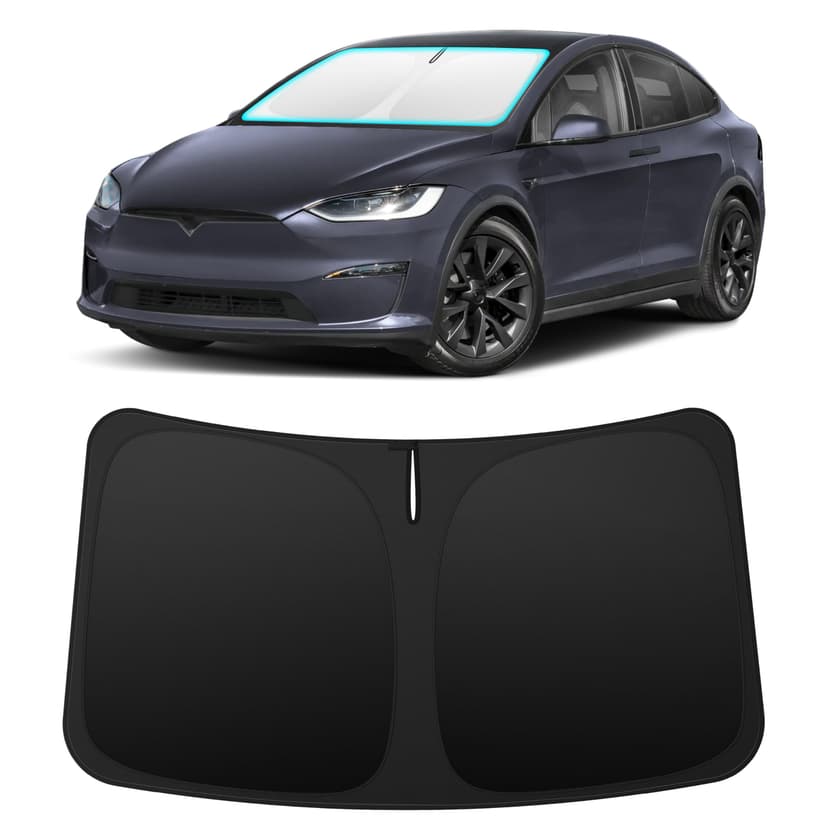 INSAUTO Custom Fit Windshield Sun Shade for Tesla Model X 2016-2026 | Foldable Front Window Sunshade Car Accessories, UV & Heat Reflector, Keeps Interior Cool, Includes Storage Bag