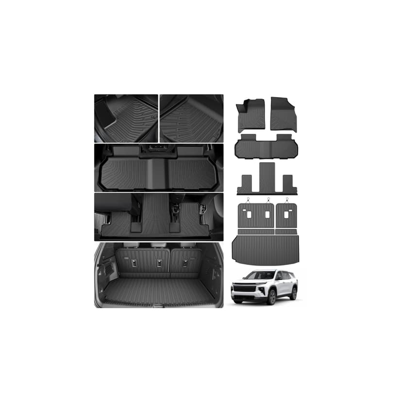 Cartist Floor Mats for Chevy Traverse/GMC Acadia 2024-2026 (Only for 7 Seats) & Buick Enclave 2025-2026, All Weather Cargo Liner for Traverse Accessories, Heavy Duty Car Mats, Car Accessories