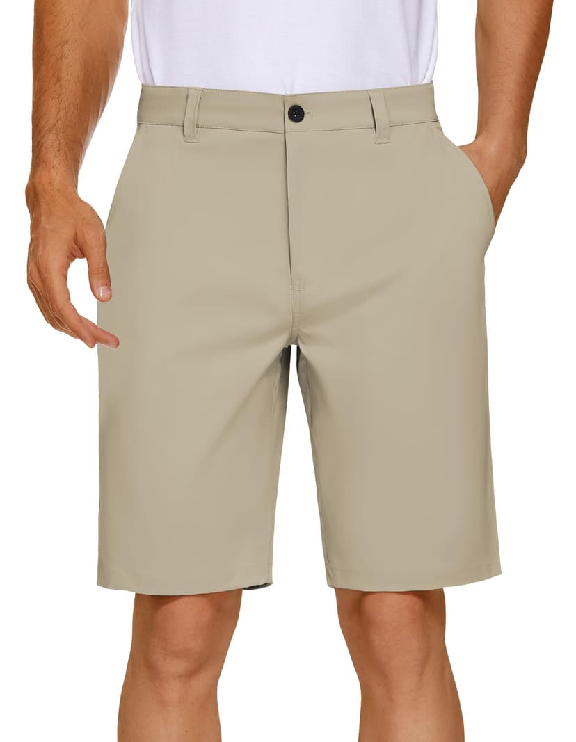 PULI Men's Golf Dress Shorts Flat Front Hybrid 7 Inch Lightweight Quick Dry Chino Casual with Pockets