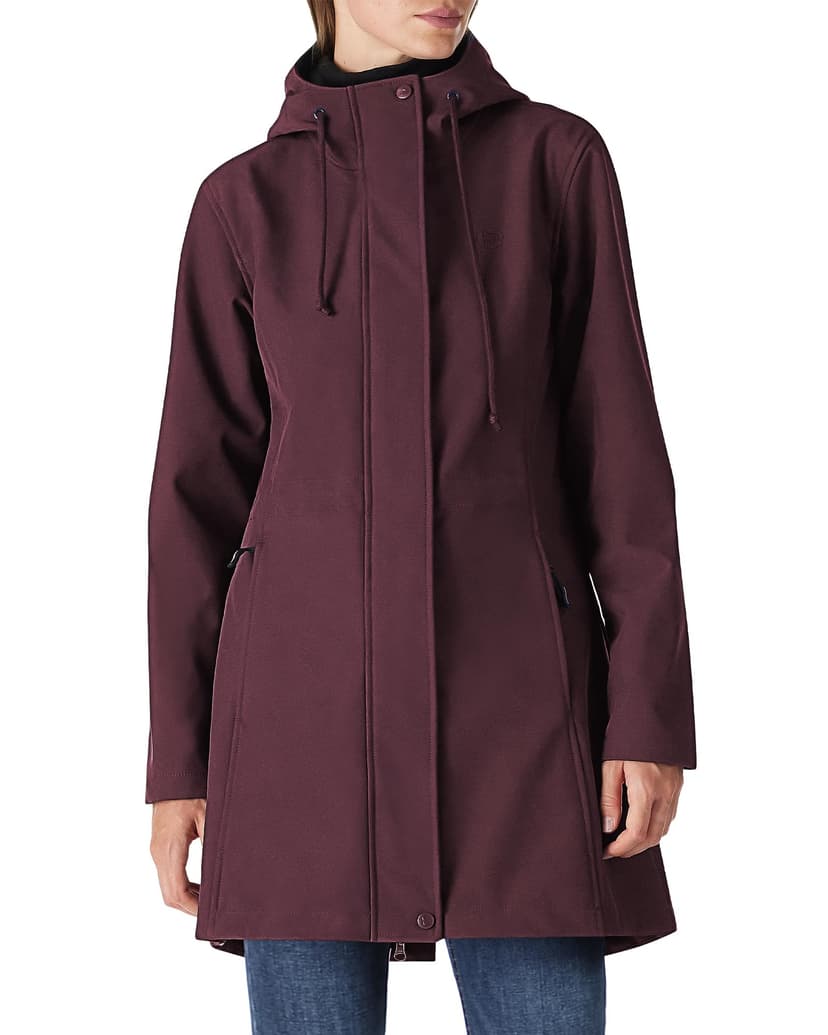 Outdoor Ventures Women's Waterproof Fleece Lined Hooded Softshell Rain Coat | Lightweight Warm Rain Jacket, Windbreaker Trench, Spring Fall Winter Coat, Insulated Long Raincoat for Hiking Casual Trave