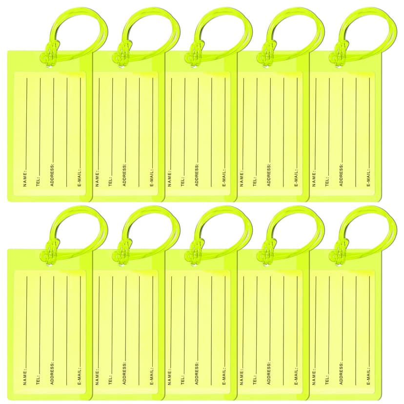 10 Pack Luggage Tags for Suitcases, Airplane Travel Essentials | International Vacation Must Haves, Name Tags for Home & Office Accessories, and Travel Gift Ideas