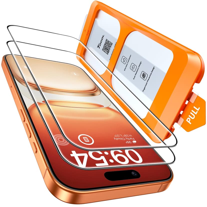 TOCOL for iPhone 17 Pro Max Screen Protector/iPhone 16 Pro Max Screen Protector 6.9-Inch Instant Installation Tempered Glass HD Clear Full Coverage Protection Case Friendly 2 Pack