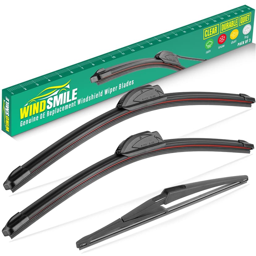 26" 16" 12" Windshield Wiper Blades Replacement for Nissan Kicks 2018 2019 2020 2021 2022 2023 2024 Premium All Weather Front Rear Wipers Set - OEM Quality (Pack of 3)