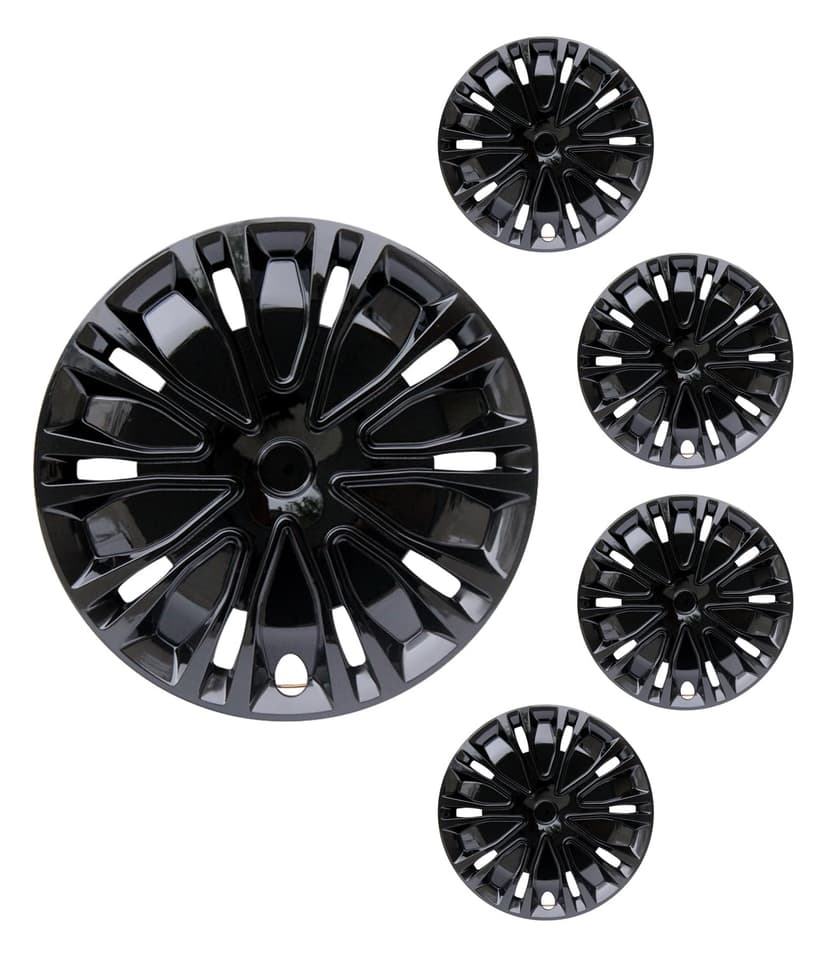15 inch Hubcaps ABS Replacement for Steel Wheel（Non-Alloy） Snap-on Set of 4 | Stylish Durable R15 Universal-fit Wheel Cover Hub Caps Iron Rims Tire Cap Upgrade Your Cars Trucks Sedans SUV Vans（15"，Bla