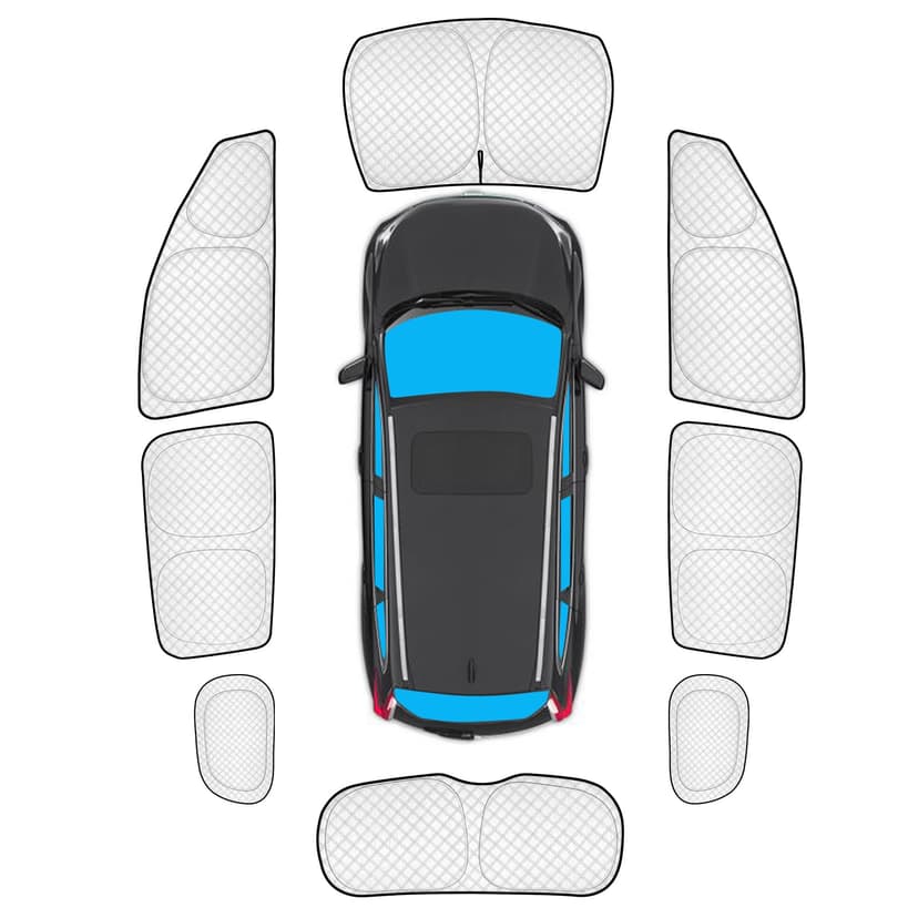 KMF 8pcs Thicken Sun Shades for Jeep Compass 2017-2025 2026 Accessories,Compass Sunshade Full Car Window Covers for Windshield Side Rear, UV Block and Blackout Privacy for Camping Outdoor