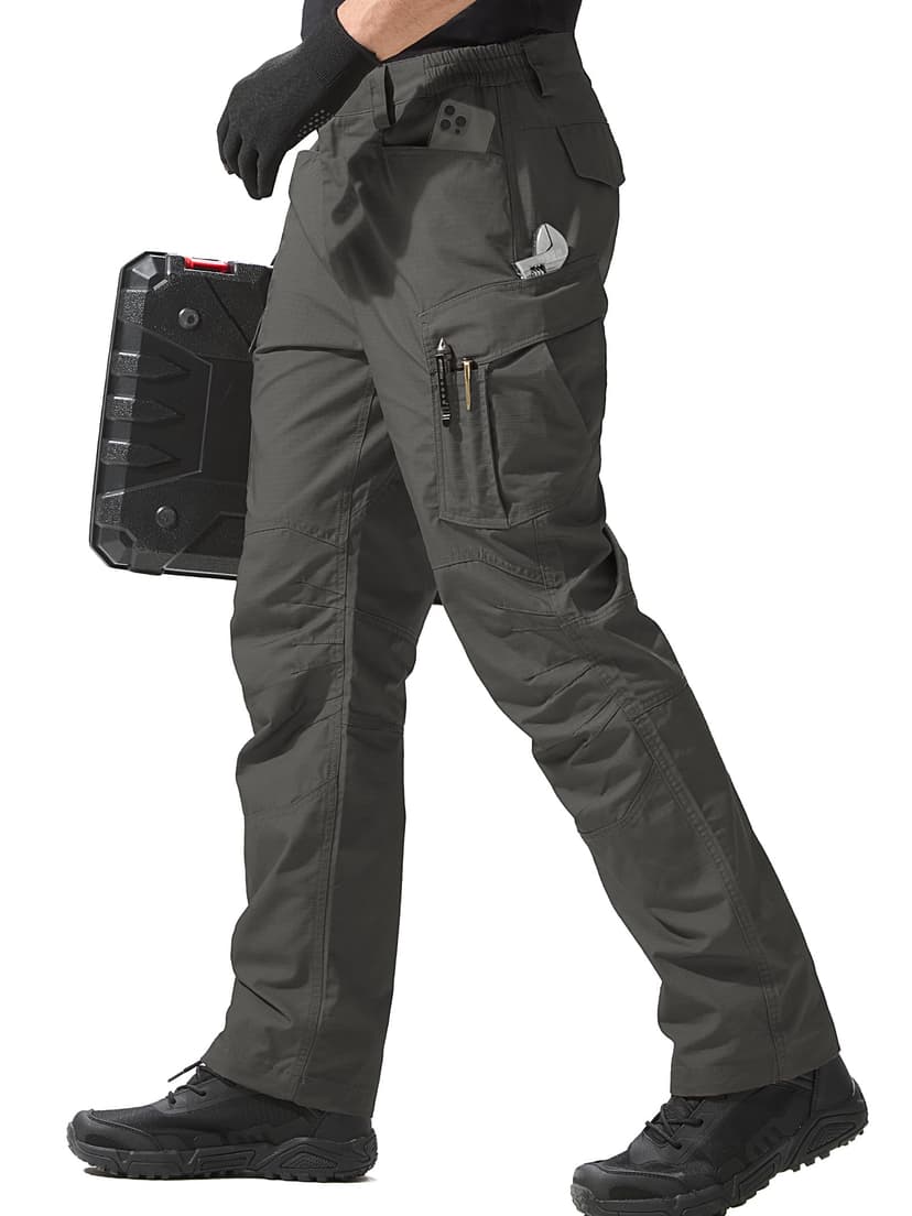 FREE SOLDIER Men's Tactical Pants Ripstop Work Cargo Hiking Pants | EDC Design, with Multi Pockets, Water Resistant, Lightweight, Ergonomic Design, for Hunting Climbing