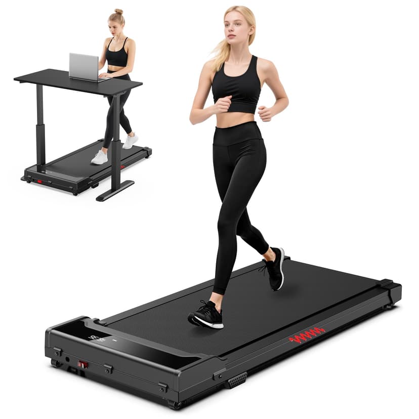 Walking Pad Treadmill for Home - Under Desk Walking and Running with Remote Control Portable Electric Machine Adjustable Slim Compact with 0.6-4.0MPH Modes Max up 265 Lbs for Home Office