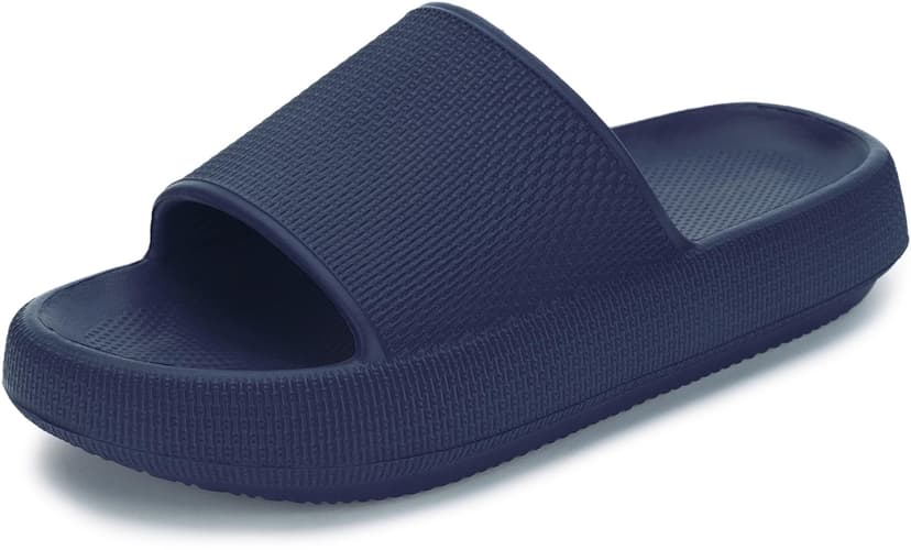 BRONAX Cushioned Thick Sole Pillow Slippers for Women and Men Y10 | Cloud-Like Soft Sole, Foot Pain Relief, EVA Platform Sole, Indoor Outdoor Slides, Waterproof Shower Ready, Quick-Drying