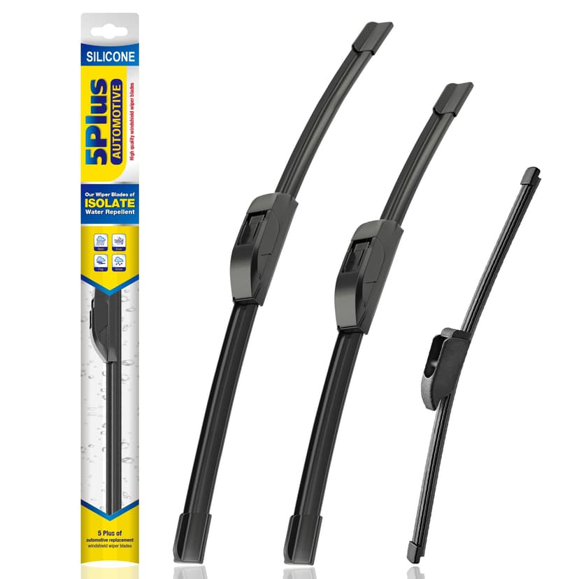 5 PLUS Silicone Windshield Wipers Fits Kia Niro 2017-2022 (3 PACK) | 26"+16"+12",Long-Lasting Silicone Wiper Blades,All-Weather Durability,Streak-Free Wiping,Clear Visibility in Harsh Weather