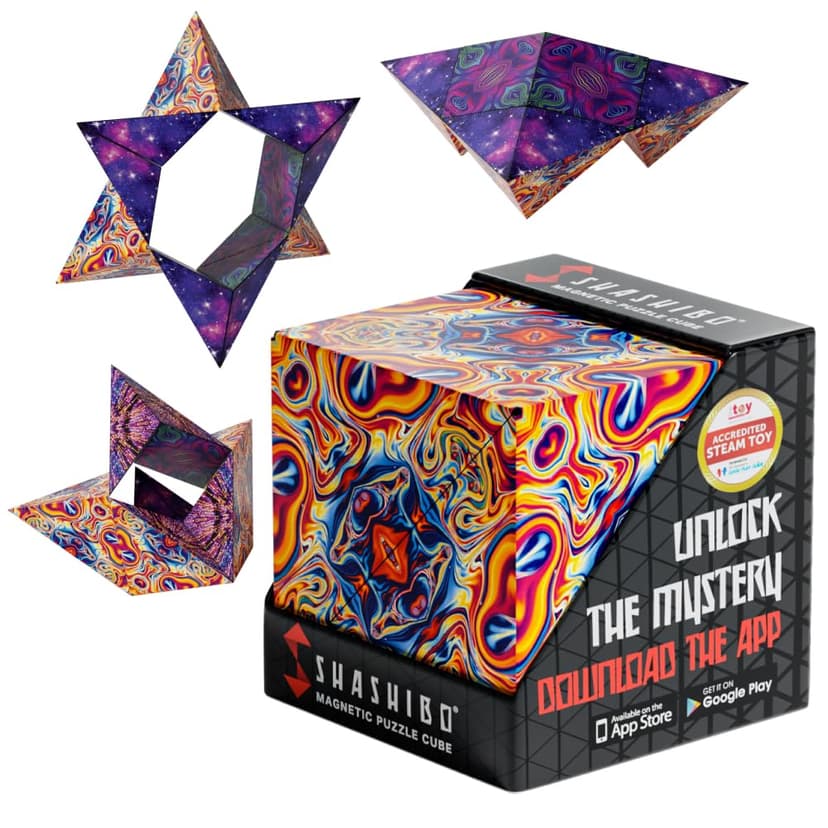 Shashibo DODECA Magnetic Puzzle Cube, Sensory Fidget Toy for Adults & Kids, Stress Relief Fidget Toy for All Ages, Cool Fidget Toys for Desk, Shape Shifting Box, 100+ Possible Shapes