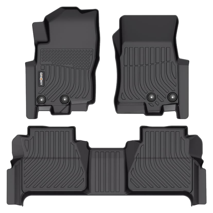 GINOWY-Floor Mats for Nissan Frontier 2022-2026 Crew Cab PRO-4X, PRO-X, S, SV, SV Dark Armor (Not for 2nd Row with Under Seat Speaker), TPE Floor Liners All Weather Car Mats Accessories