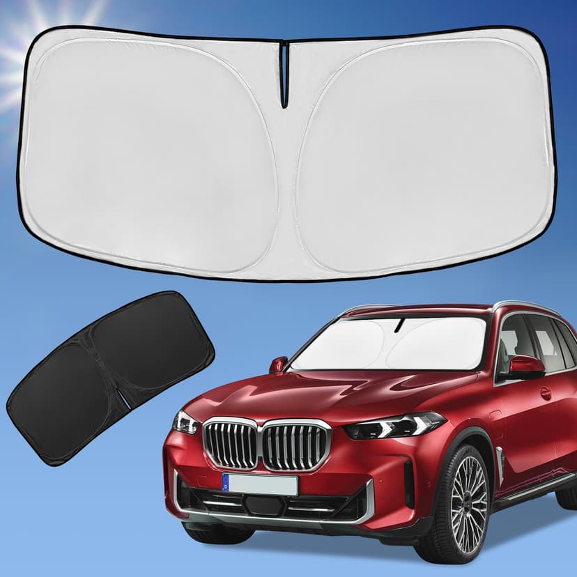 Sun Shade Sunshade for BMW X5 2019-2025 2026 Windshield Cover | 4-Layer Front Window Shade Custom fit BMW X5 Sun Visor Foldable Shield Blocks UV Rays Car Cool Accessories