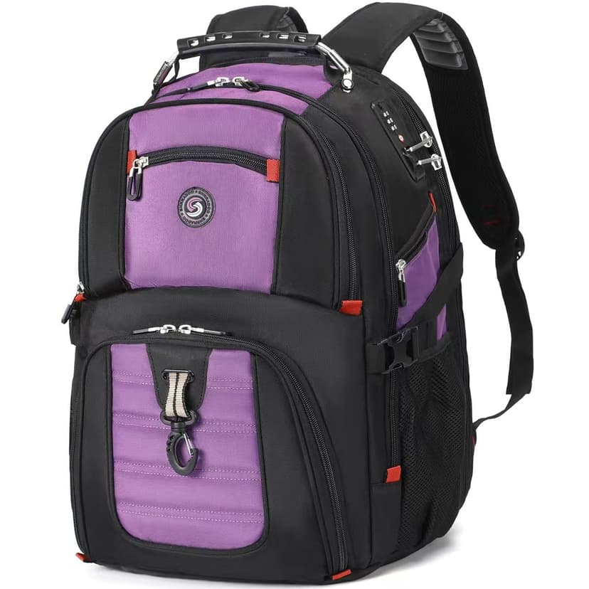 SHRRADOO Large Travel Laptop Backpack for Women, Work College Backpacks | Fit 17 Inch Laptops, with Combination Lock, Carry On Flight Approved, 50L Big Bags, Business Backpack, High Schoolbag