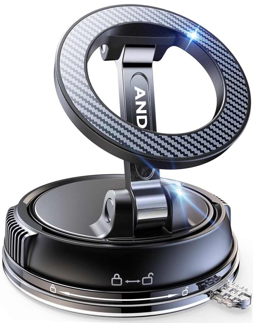 ANDERY Car Phone Holder for Magsafe [78+LBS Strongest Suction & 2400gf Magnetic] 360° Adjustable Car Phone Mount, Phone Holders for Your Car for iPhone 17-12 Pro Max Plus Air, Carbon Fiber