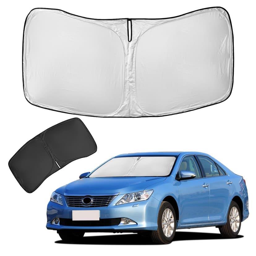 for Toyota Camry 2012-2017 Sun Shade Sunshade Windshield Cover - 4 Layers Front Window Shade Custom Fit Camry Sun Visor - 240T Retractable Shade Blocks UV Rays Car Accessories