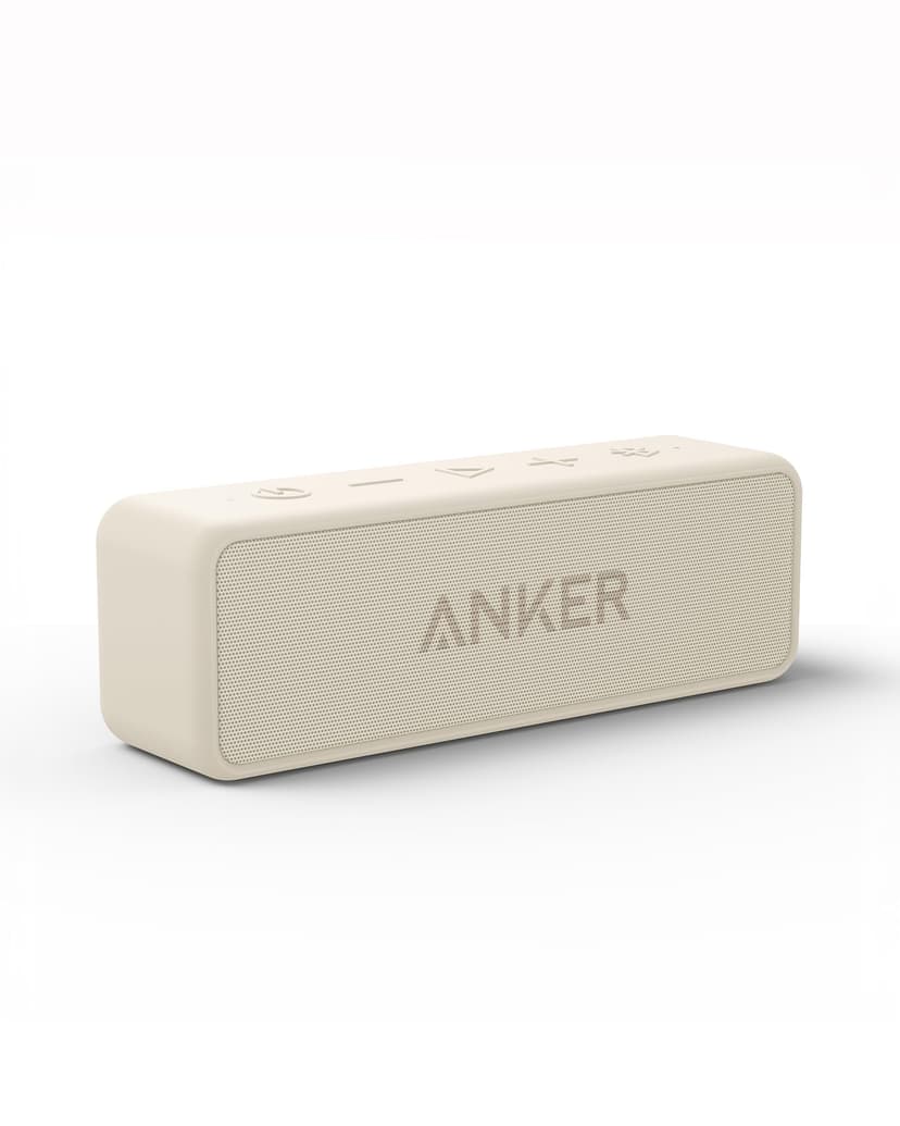 Soundcore Anker 2 Portable Bluetooth Speaker, Stereo Sound, IPX7 | BassUp, 24H Playtime, Bluetooth 6, Wireless Speaker for Home, Outdoors, Travel-Beige