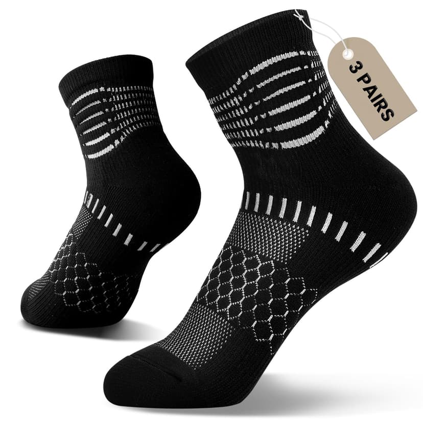 IRAMY Ankle Compression Socks for Women Men Plantar Fasciitis Relief 3/5 Pairs Cushioned Athletic Running Socks