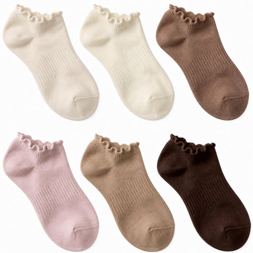 EUFANCE 6 Pairs No Show Socks for Women Ruffle Socks Cute Ankle Socks | Low Cut Frilly Short Cotton Socks