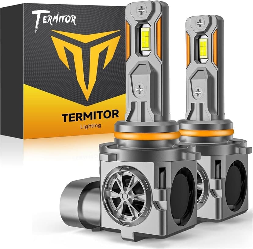 Termitor Latest 9005/HB3 LED Bulbs, 80,000LM Brightness High Beam, 85000+ Hours Long Service Life, 6500K Cool White, Real 1:1 Halogen Size HB3 Exterior Fog Light Bulbs, 3 Mins Plug N Play, Pack of 2