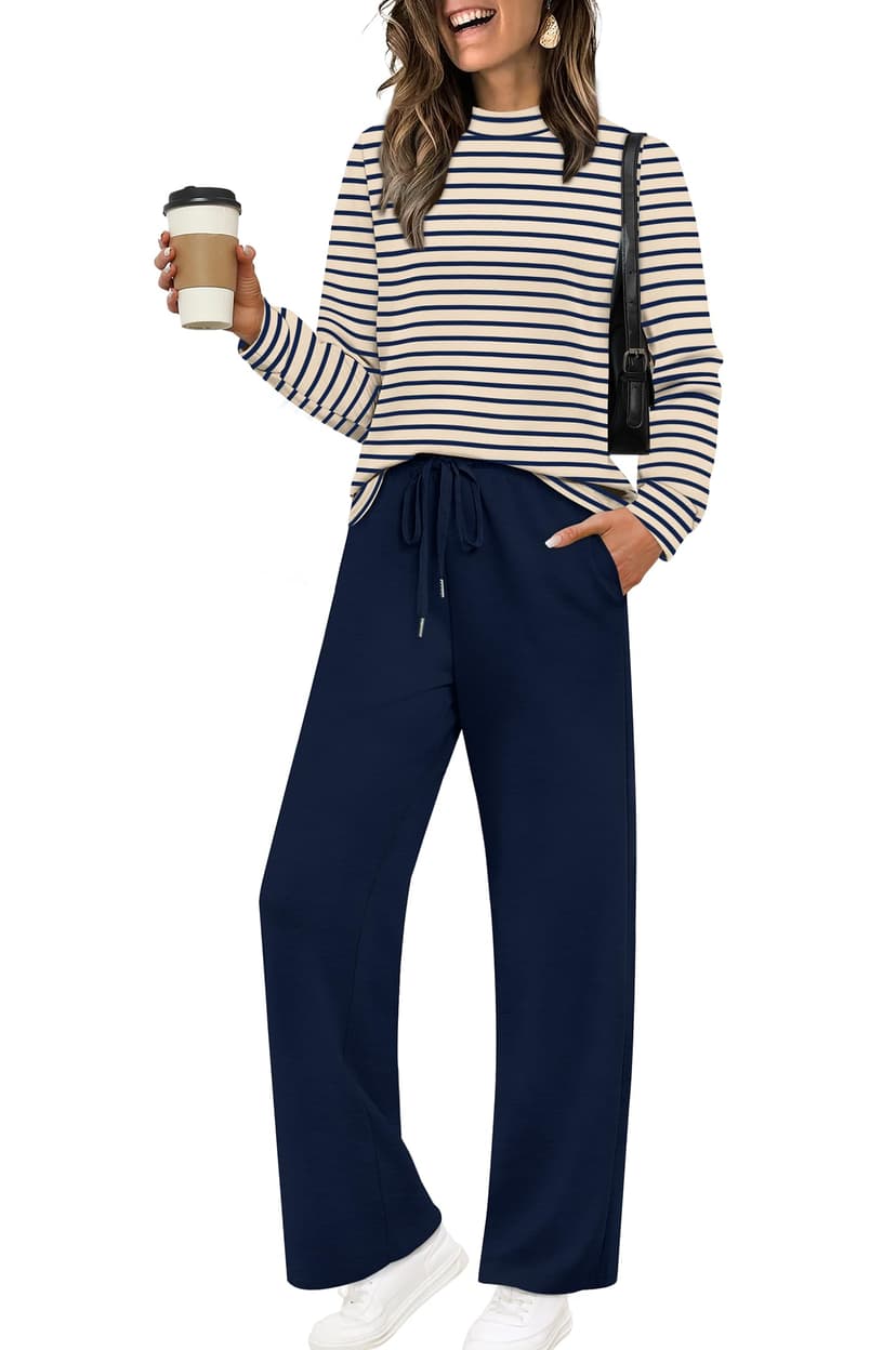 Sampeel Two Piece Sets for Women Mock Neck Matching Sets Loungewear Fall Clothes Travel Outfits Fashion 2026 XS-2XL