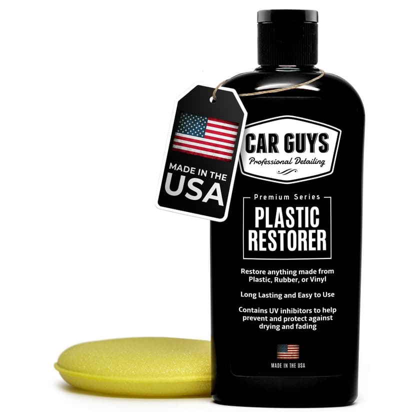 CarGuys Plastic Restorer | Bring Plastic, Rubber, and Vinyl Back to Life! | User-Friendly Trim Restorer | Safe Auto Detailing Supplies | 8 Oz Kit with Foam Applicator