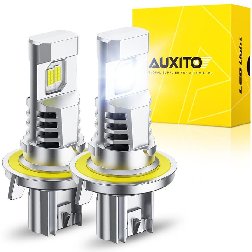 AUXITO Latest H13/9008 Bulbs, 1000% 50,000LM Brighter, 1:1 Halogen Size, 6500K Cool White, 60000Hr+ Long Lifespan, Plug and Play, No Flicker, Pack of 2