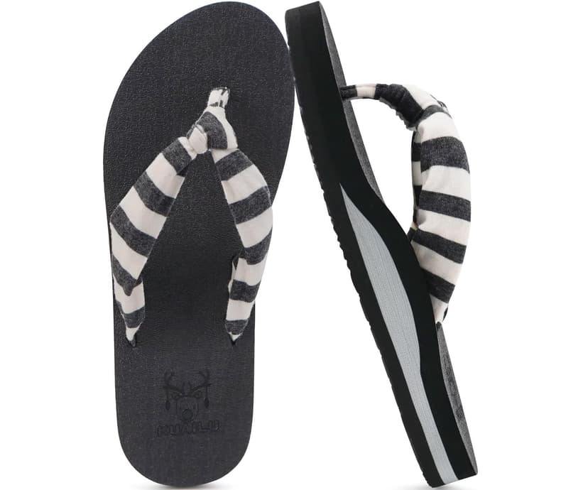 KuaiLu Flip Flops for Women with Arch Support Yoga Mat Comfortable Summer Beach Walking Thong Cushion Sandals Slip On Indoor Outdoor