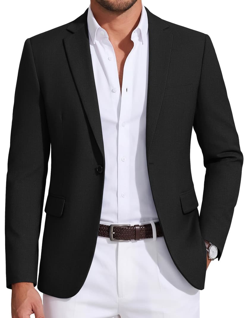 COOFANDY Mens Sport Coat Casual Blazer One Button Business Suit Jacket | Regular Fit Sports Coat, Lightweight Blazers, Notch Lapel, Solid Color, Wedding Prom Party Dress, Casual Daily Business