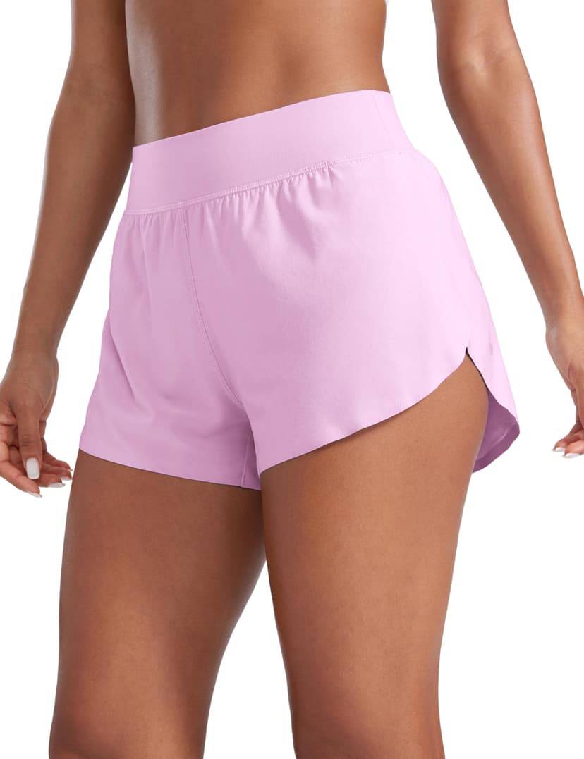 CRZ YOGA High Waisted Split Running Shorts for Women 3" - Comfy Mesh Liner for Workout Athletic Gym Track Quick Dry