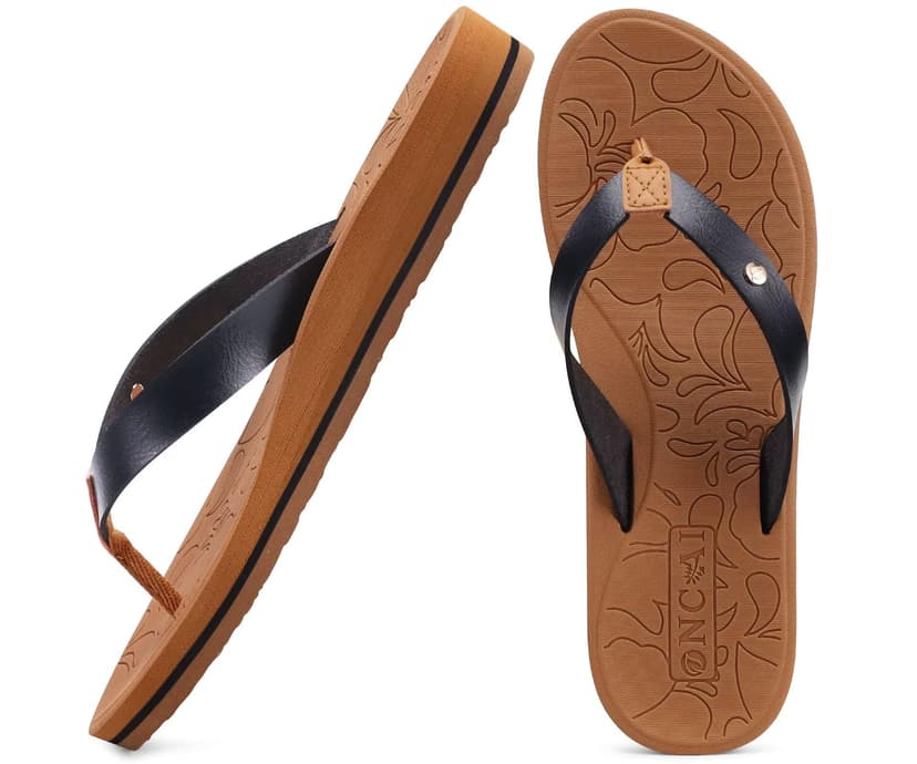 ONCAI Women's Flip Flops Comfortable Arch Support Yoga Mat Summer Beach Walking Thong Cushion Sandals Ladies Outdoor Vacation Essentials Slide Shoes Rubber Soles US Size 5-11