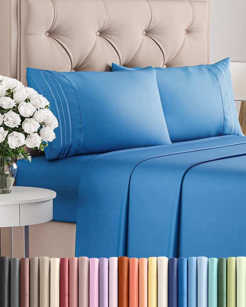 Queen Size 4 Piece Sheet Set - Breathable & Cooling Sheets - Royal Blue | Hotel Luxury Bed Sheets for Women & Men, Deep Pockets, Easy-Fit, Extra Soft and Wrinkle Free Sheets, Oeko-Tex Bed Sheet Set