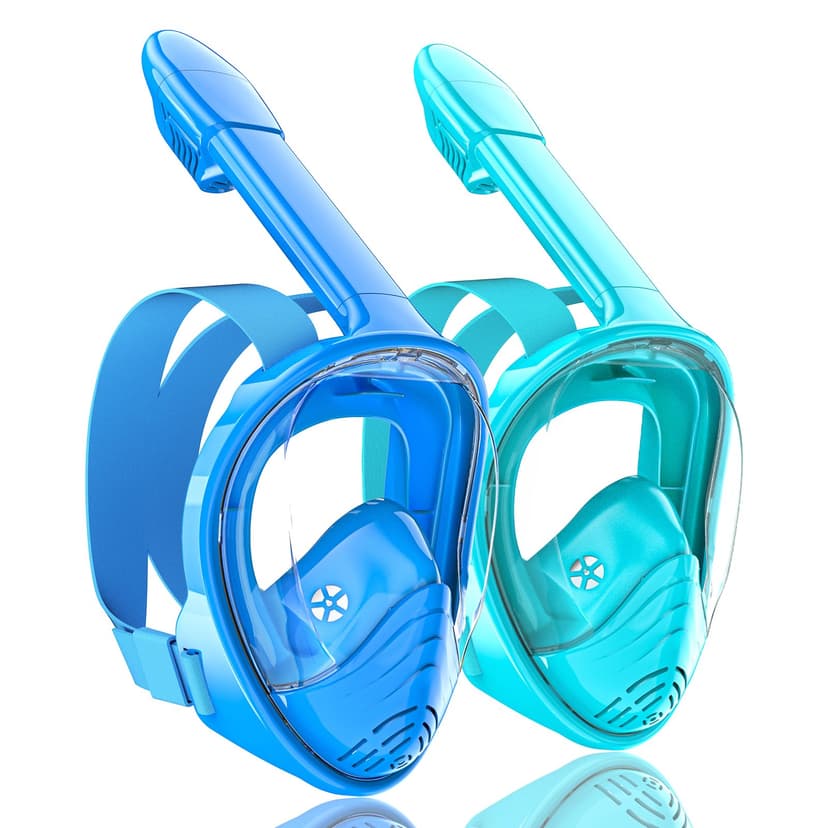 QingSong Kids Snorkel Mask Full Face, Snorkeling Set with Camera Mount, Foldable 180 Degree Panoramic View Snorkeling Gear Anti-Fog Anti-Leak