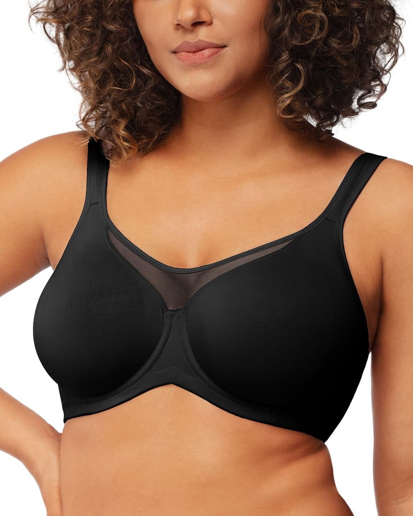 HSIA Minimizer Bras for Women Plus Size, Full Coverage Coolcomfort T Shirt Unlined Bra with Underwire for Heavy Breast