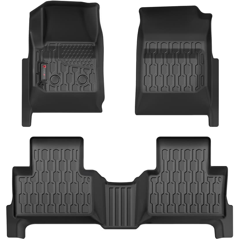 AUTOBULL Floor Mats Compatible with 2015-2022 Chevy Colorado/GMC Canyon Crew Cab, All Weather TPE Floor Liners, Custom Fit Car mats, 1st & 2nd Row, Black